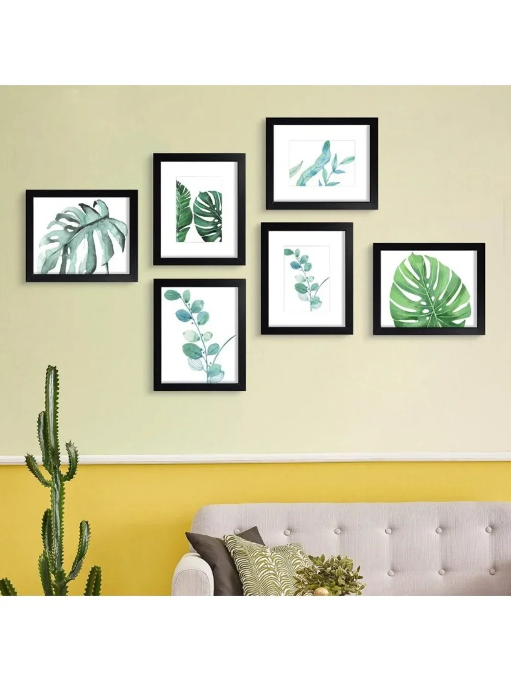 8x10 Black Picture Frames Set of 6 - Wood Wall Mount & Tabletop Display, Home